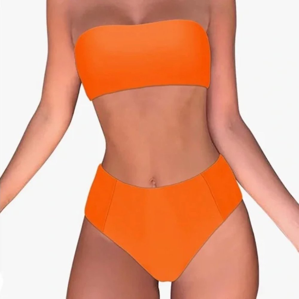 OMKAGI Women's 2 Piece Bandeau Bikini Swimsuit